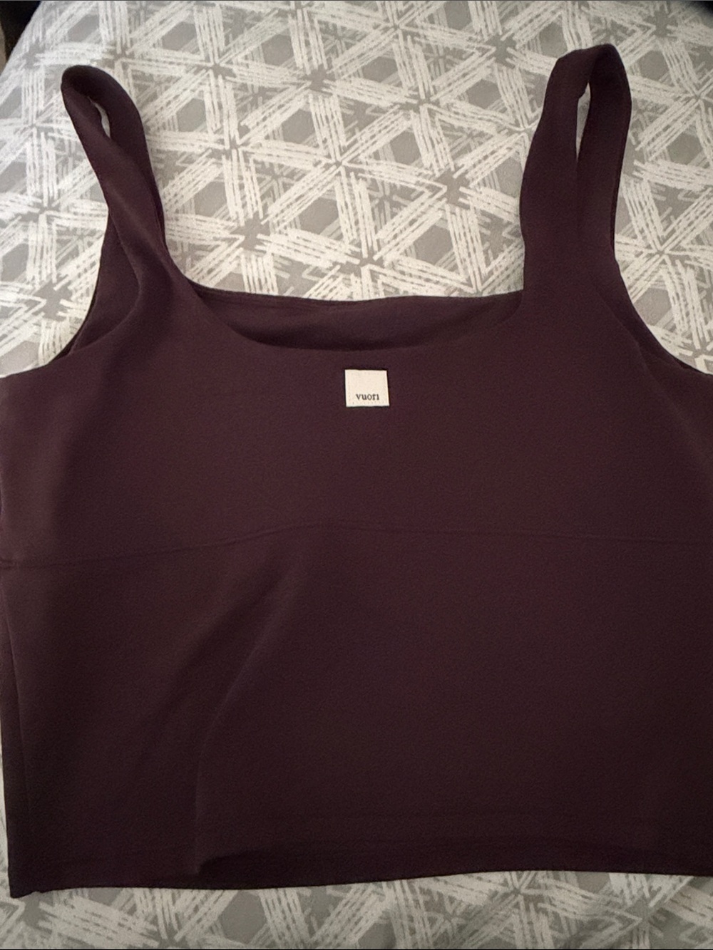 Vuori Square-Neck Crop Tank Top - Plum